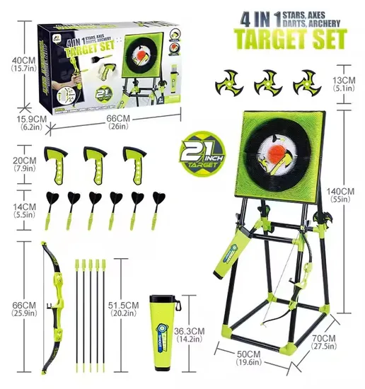 21 Inch Unisex Educational Throwing Target Game Set Includes Axes Darts Stars and Archery Dartboard Shooting Toys for Kids