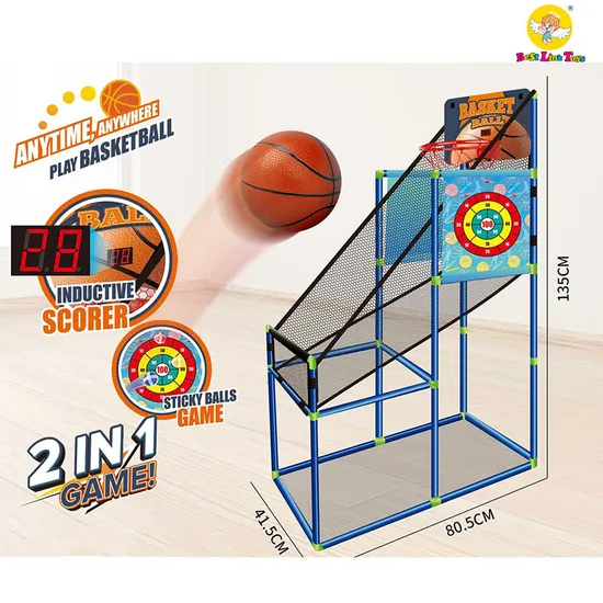 Funny Basketball Machine Indoor Sport Toy 2 in 1 Sticky Ball Game Kids Family Toy with Scoring