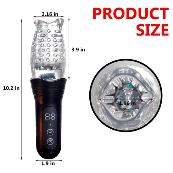 Strong 10 Telescopic 9 Vibration Electric Men Masturbation Cup Sex Toy for Men