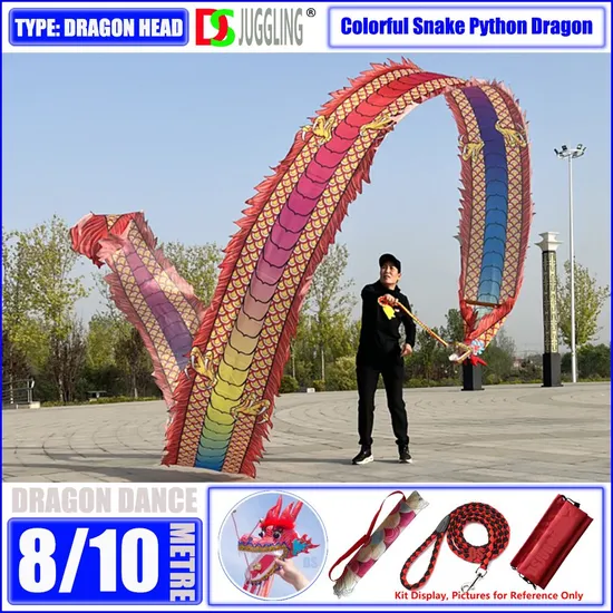 Swinging Dragon Dance Kits Colorful Ribbon Sport Accessoires Props Dancing The Heaven and Earth Flying in The Sky
