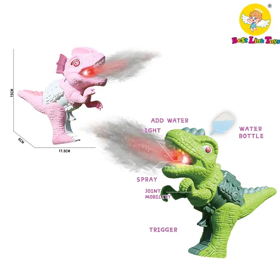 Water Spray Gun Toys Dinosaur Model Toys Electric Outdoor Plastic Toy Guns for Kids (Two Colors Mixed)