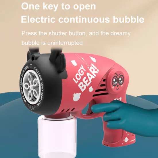 2022 Wholesale Kids Soap Bubbles Toys Guns Automatic Bubble Gun Machine