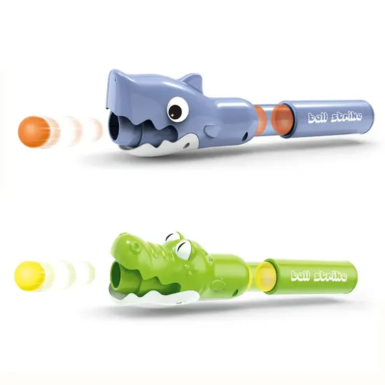 Air Pressure Plastic Cartoon Rubber Shooting Toy Foam Soft Ball Gun