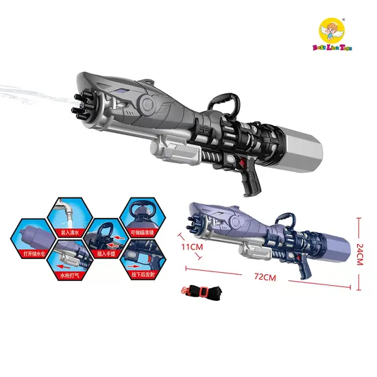 Wholesale Summer Hot Sale Pull Shooting Water Game Beach Children Plastic Double Nozzle Pump up Belt Kids Water Gun