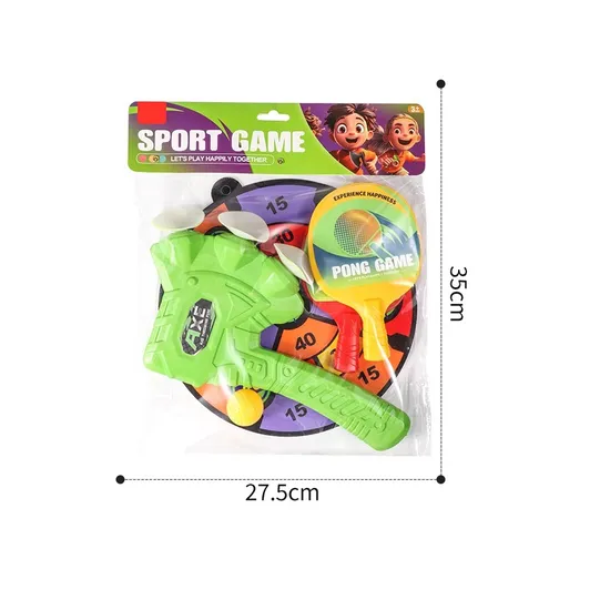 Axe-Shaped Toys Gun with Target Suction Cup Bullet Plus Tabble Tennis Bats and Ball Kit for Kids