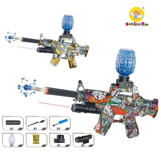 Electric Auto Burst Pistol Quick Paintball Shooter Handgun Water Bomb Shoots Gun Gel Blaster Toy Light Spitfire Infrared High Speed Continuous Water Bullet Gun