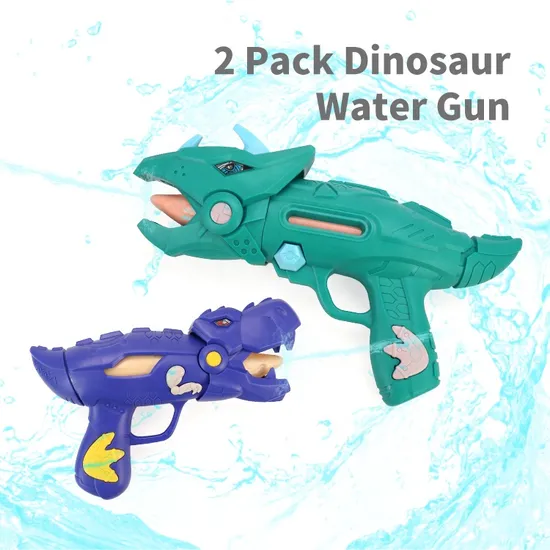 2 Pack Long Shooting Range Dinosaur Water Soaker Squirt Toy Water Gun for Summer Swimming Pool Beach Toy