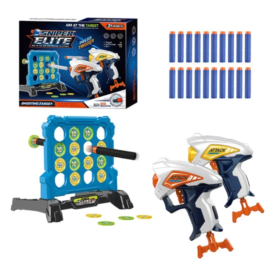 Amazon Wholesale New Foam Gun Toy Kids EVA Soft Double Gun with Bullets Competitive Target Game Soft Gun Toys as Gift
