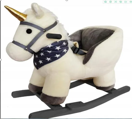 OEM ODM Whosale Kids Children Baby Wooden Ride Plush Rocking Horses Toys