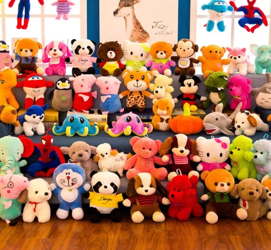 Promotional 7/8/9 Inch Crystal Super Soft Claw Machine Plush Doll Toy