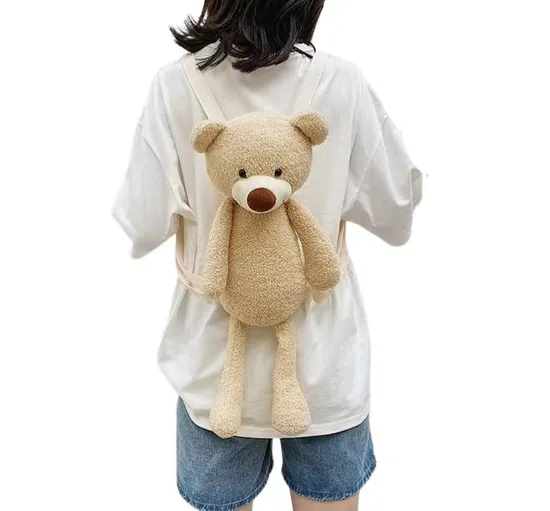 Factory Direct Wholesale Teddy Bear Plush Toy Backpack Kawaii Cartoon Backpack Anime Shoulder Bag
