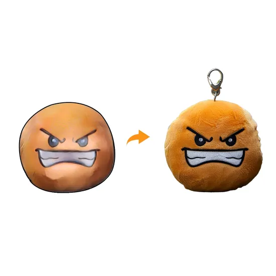 High Quality Plush Rings Toys Custom Plushie Keychain Funny Emoticons Keychain