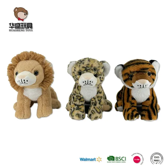Factory Low Price Small Size Animals Lion, Tiger, Leopard Doll Plush Machine Stuffed Toy