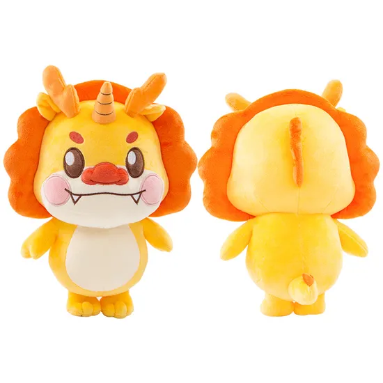 Custom Cute Chinese Style Plush Doll Dragon Wish Auspicious Fu Long Plush Toy