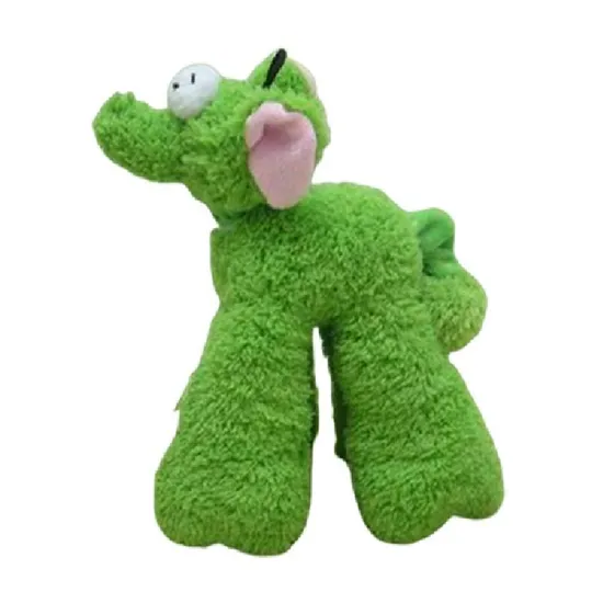 Customized Dog Toy Mini Stuffed Elephant Gift Animal Shape Plush Soft Pet Toys Green Elephant with Squeaker
