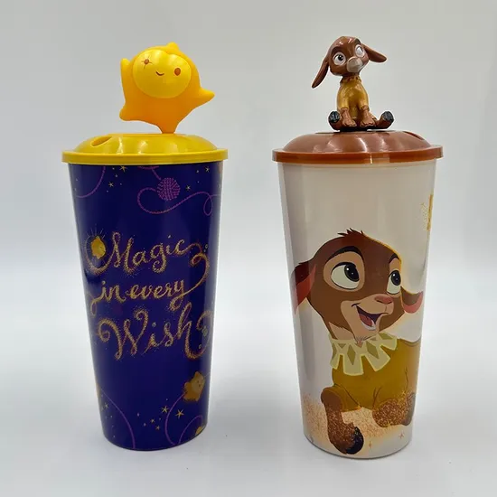 24oz Customized Movie Plastic Cup with Topper Figurines