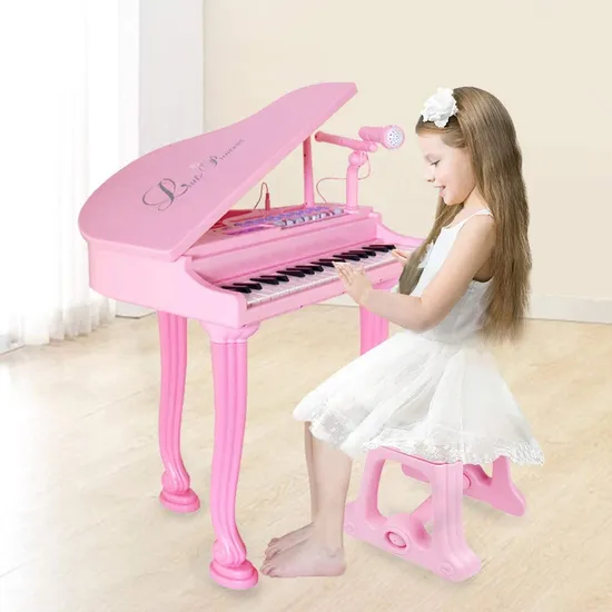 Baoli Children′s Electronic Grand Piano with 37 Keys, Interactive Learning Piano Toy with Instrument Sounds and Microphone