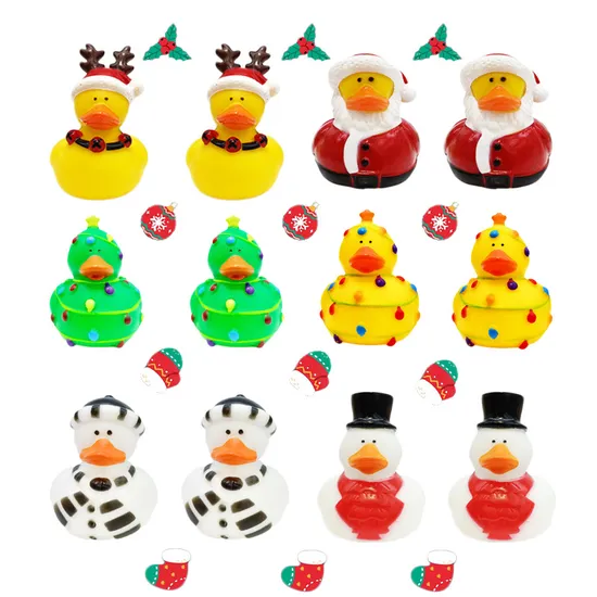 2′′ Rubber Ducks Christmas Little Yellow Duck Bath Toys Snowman Rubber Toy