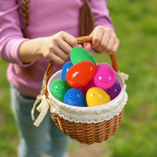 Bright colorful Plastic Fillable Easter Eggs for Easter Hunt Festival