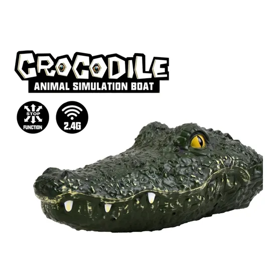Summer Water Spoof Gift Joke Alligator Decoy Electric Pool Toys 2.4G RC Boat Remote Control Simulation Floating Crocodile Boat