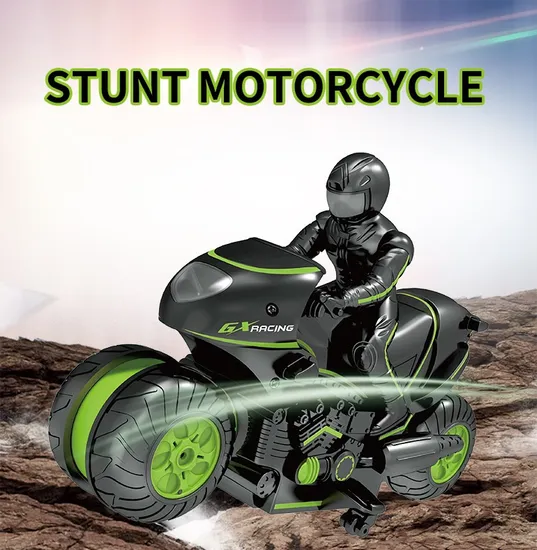 Children′s Two-Wheeled Stunt Motorcycle 2.4G Drift Rotating High-Speed off-Road Remote Control Motorcycle Toy