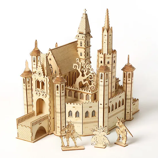 3D Wooden Puzzle Lost Castle Assembled Model Creative Handmade Toys