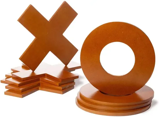 Outdoor Yard Game Wooden Tic Tac Toe Toy for Kids and Adults