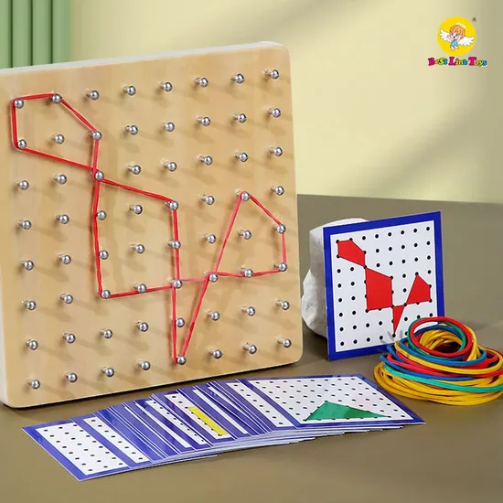 Wholesale Early Education Toys Creative Wood Geoboard for Concentration Training Board