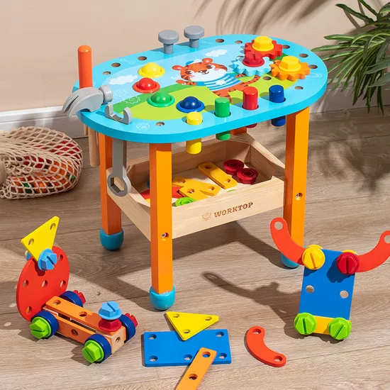 Hot Sale Wooden Children Colourful Disassembly Tool Bench Toys
