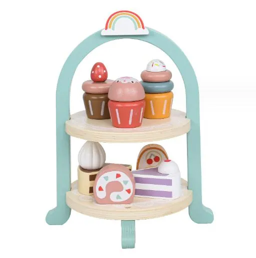 Kids Wooden Afternoon Tea Kitchen Educational Playset Toy