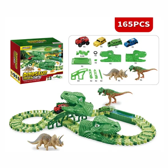 Hot Selling 165PCS Assembled Car Dinosaur Track Vehicle Toys Best Gift for Children