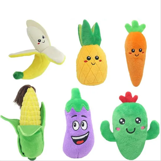 2024 New Plush Toy Interactive Dogs Squeaky Toy Vegetable Chewing Soft Toys