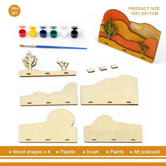 Wholesale DIY Painting Set Stereo Wooden Desktop Crafts