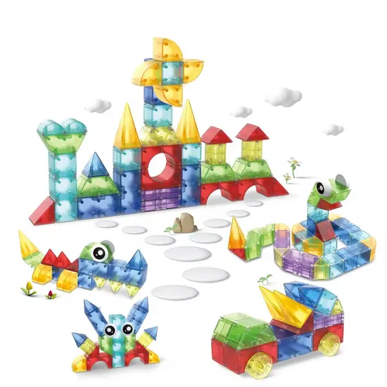 Educational DIY Magnetic Block Bricks Sets Preschool Building Block Toy 3D Puzzle DIY Assembly Toy Stem Stacking Sorting Cube