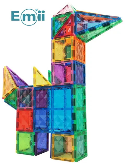 Emii 3D Magnetic Building Blocks Plastic DIY Construction Toy Educational Toy Magnetic Tiles