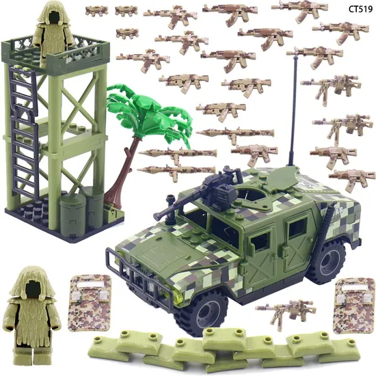 Army-Models Building Block Military-Vehicle Building Toy Army-Battle Brick Car Model Stem Educational Gun Accessories Bricks Set Gifts for Boys