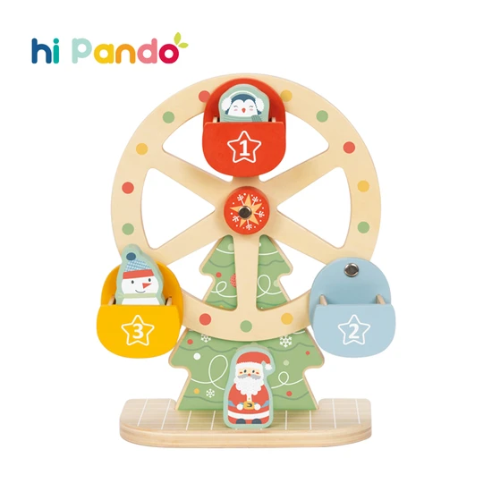 Wooden Christmas Tree Ferris Wheel Toy Children Play Festival Themes Christmas Santa Claus Gift for Kids