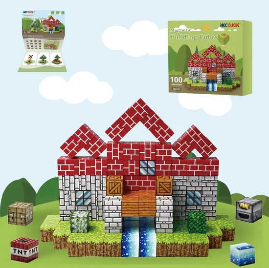 New Magnetic Block Building Magic Cube DIY Assembly to Build Children′s Toys