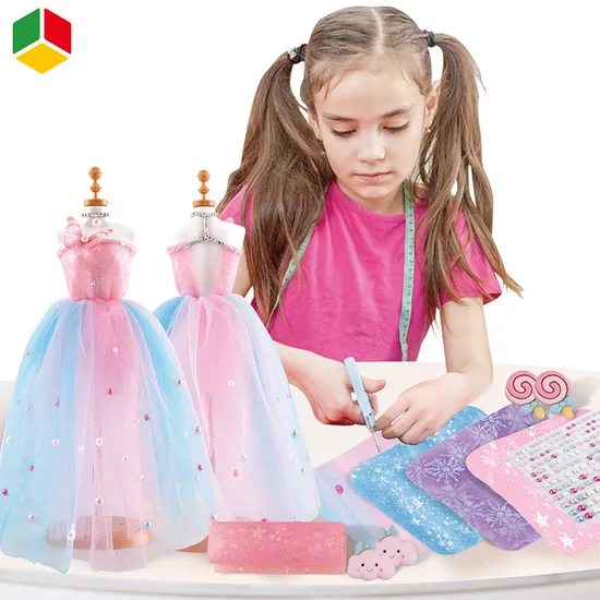 QS New Design Kids Children Educational Creative DIY Clothes Dress Jewelry Sets Toys Handmade Fashion Doll Accessories Clothes Girls Dress up Toys