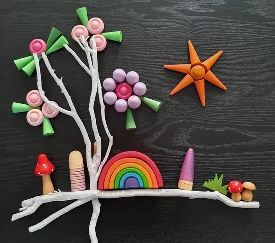 Educative Creative Rainbow Building Block Toys for Kids Construction