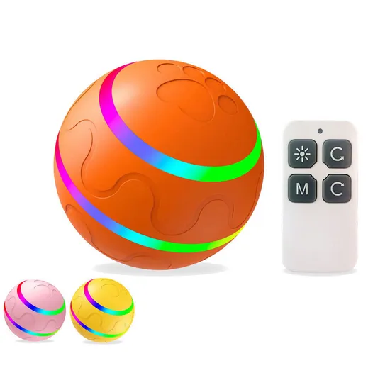 Pet Products Electronic Remote Control Luminous Pet Cat Toy USB Rechargeable Automatic Rolling Ball Dog Toys