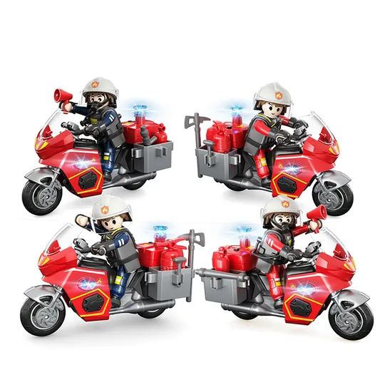 New Arrival Educational Toy electric Fire Motorcycle Fireman Toy Seires W/Light and Sound