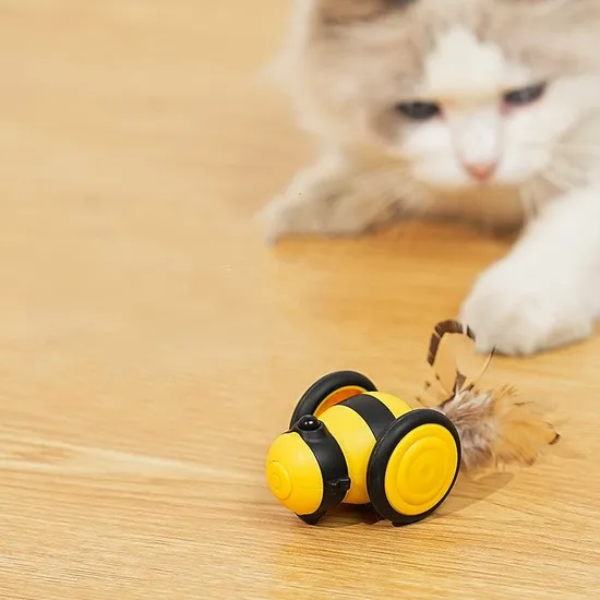 Little Bee Cat Electric Toy Intelligent Tease Cat Stick Interactive Hi Pet Cat Toy Car