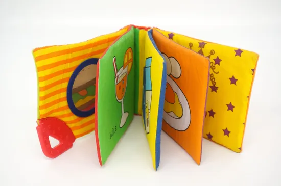 Soft Fabric Multi-Language Cloth Book for Babies with Crinkle Sounds
