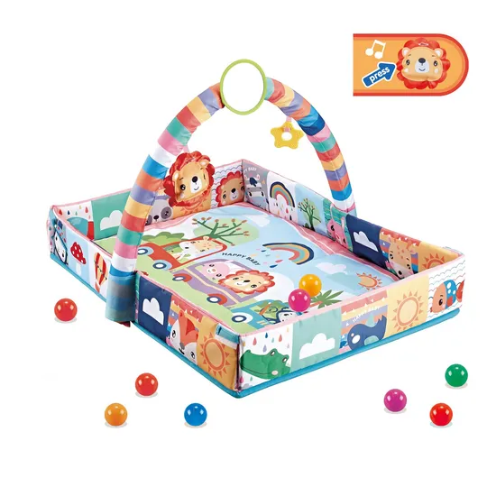 Improving Intelligence Intellectual 3in1 Activity Playpen Gym Play Mat with 8PCS Ocean Ball Baby Toys Set with Sound for Age 0m+