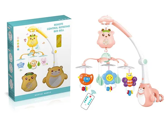 New Bright Battery Operated Baby Bed Bell Animal Baby Bed Hanger Toy with Music