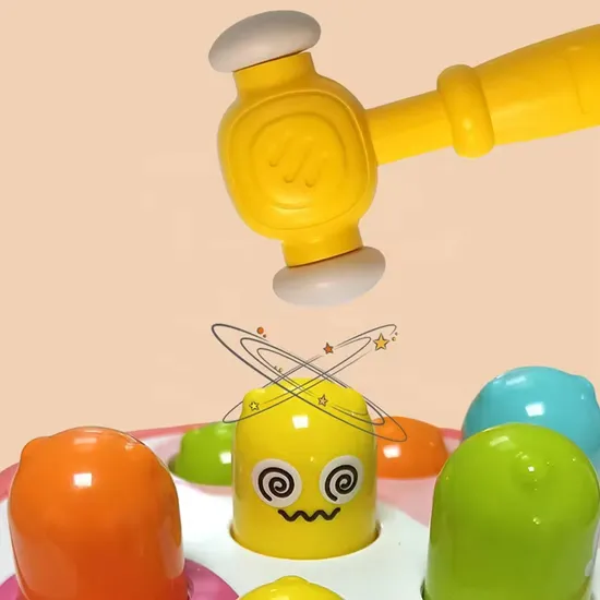 Early Educational Hammer Knock Whack a Mole Toy Baby Cartoon Radish Design Whack-a-Mole Game for Kids