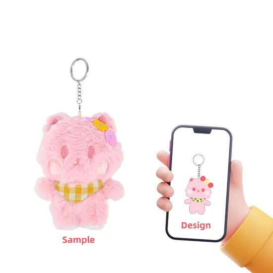 Custom Cute Cartoon Furry Animal Design Soft Keychains Custom Cute Doll Pendant