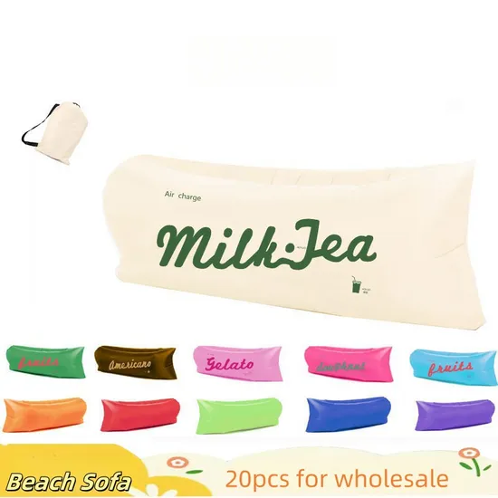 Outdoor Inflatable Sofa Lazy Bed Portable Beach Sleeping Bag Folding Single Air Cushion