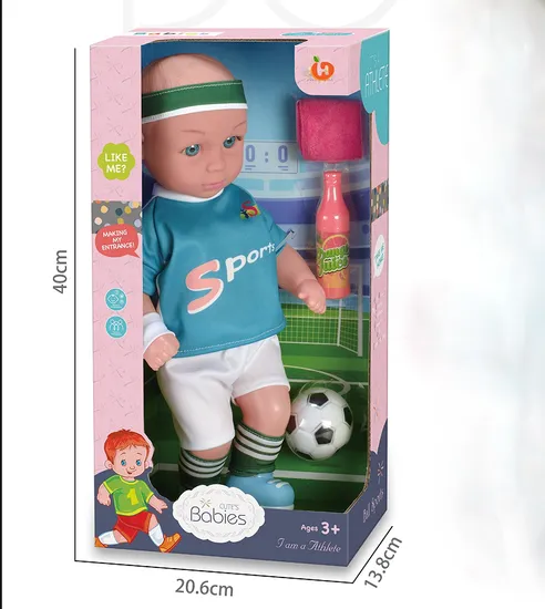 15"Baby Doll Small Soccer Player, 2 Assorted Styles